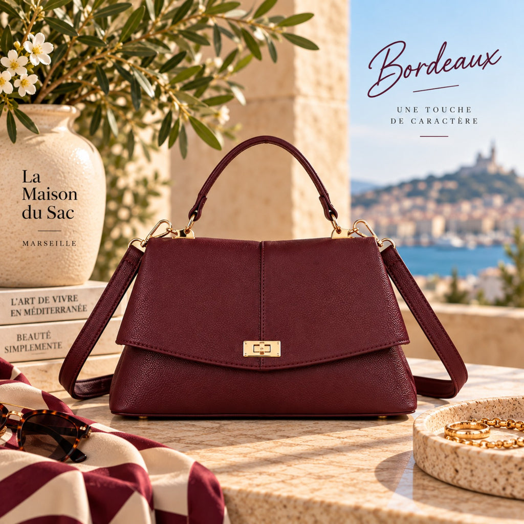 Sac à main Ajaccio 2057 noir en mise en scène méditerranéenne