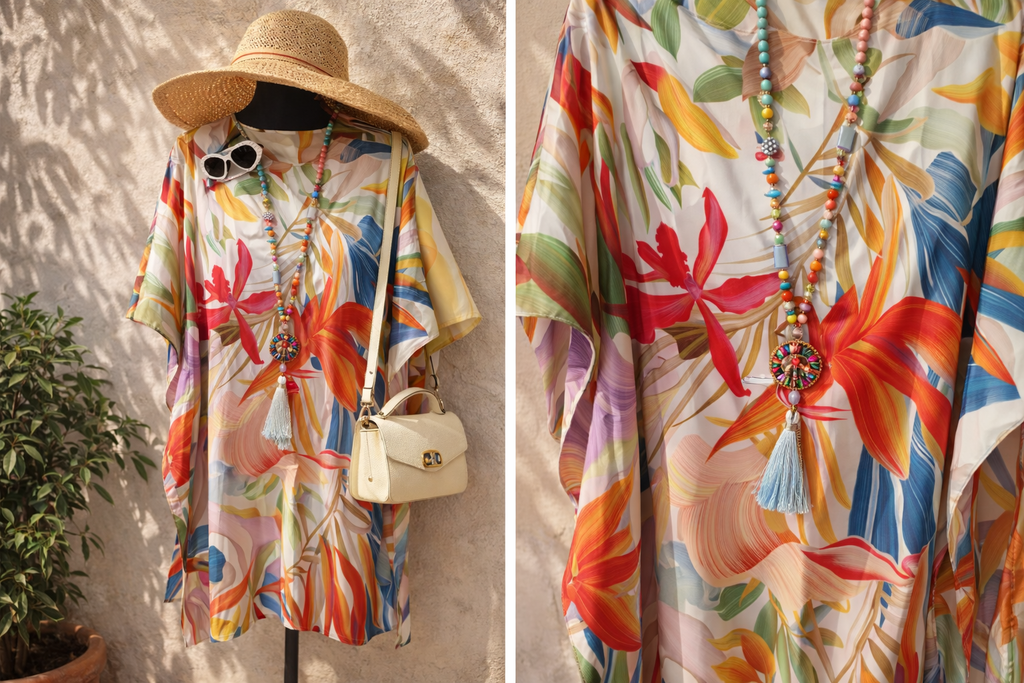 Tunique robe femme fluide toucher soie – Tahiti