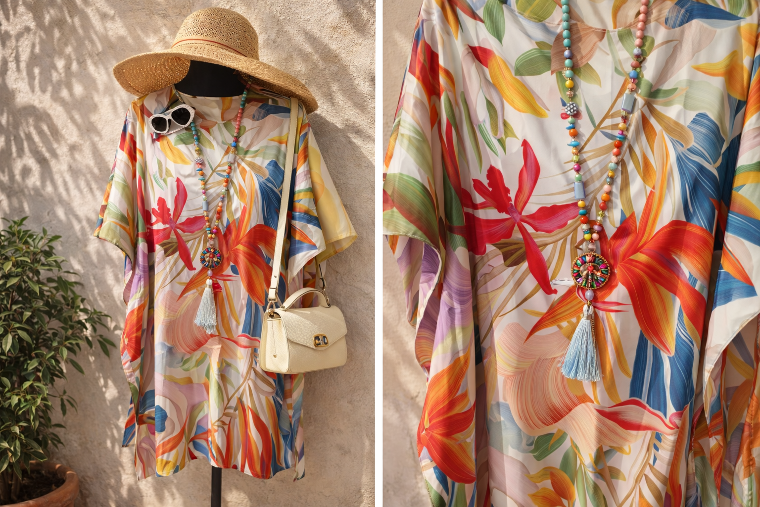 Tunique robe femme fluide toucher soie – Tahiti