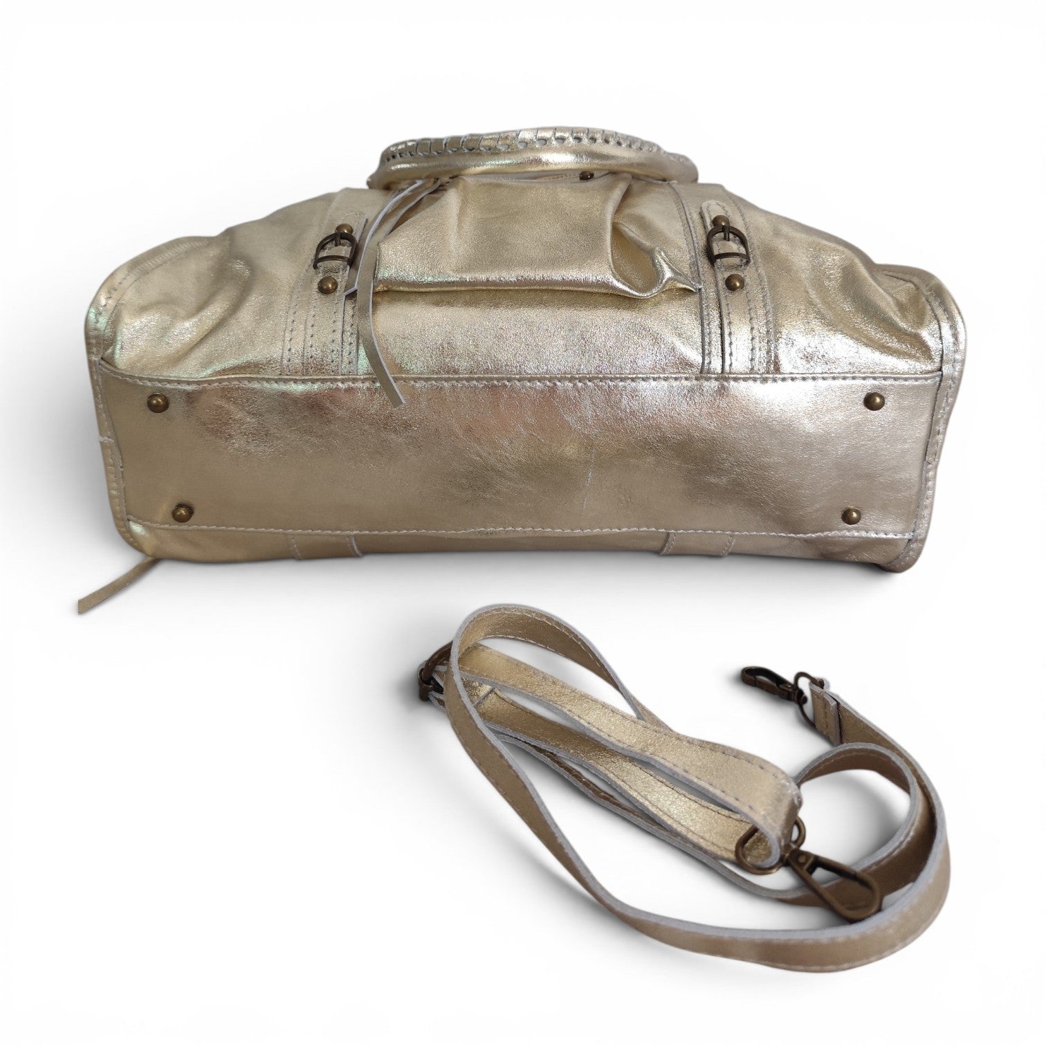 Sac de cours Ravenne en cuir 100 % italien – Grand sac A4 femme avec bandoulière – 44 × 30 × 15 cm
