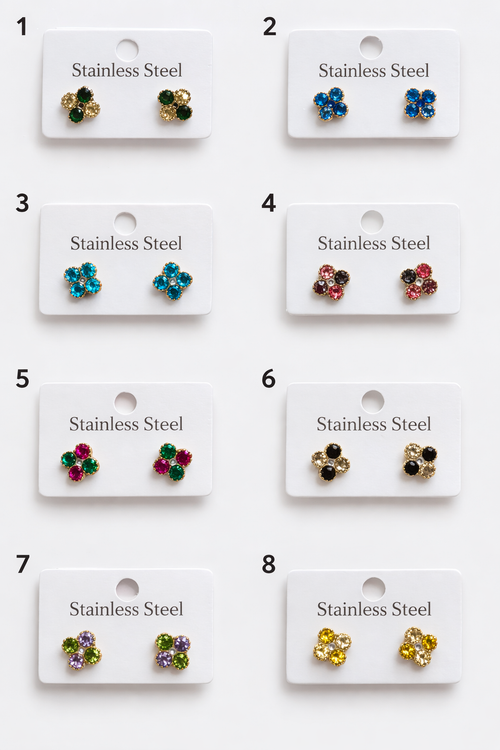 boucles d’oreilles femme zircon multicouleur élégantes