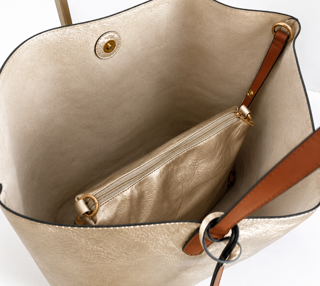 Sac cabas doré irisé Côme – Grand format 3 pièces (Copie)
