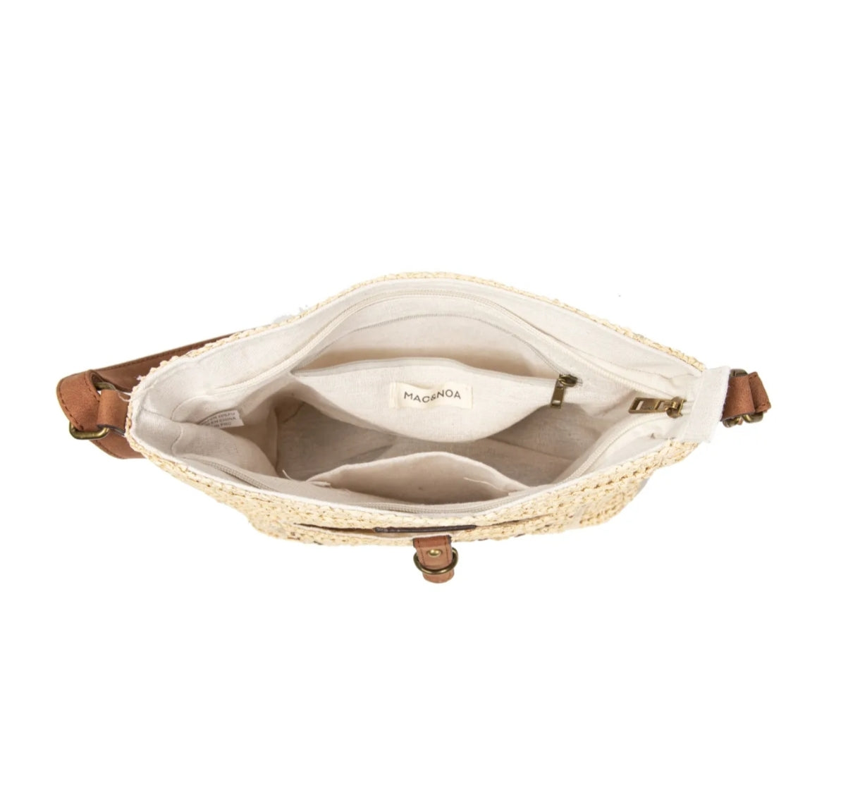 Sac bandoulière femme style raphia beige Ischia