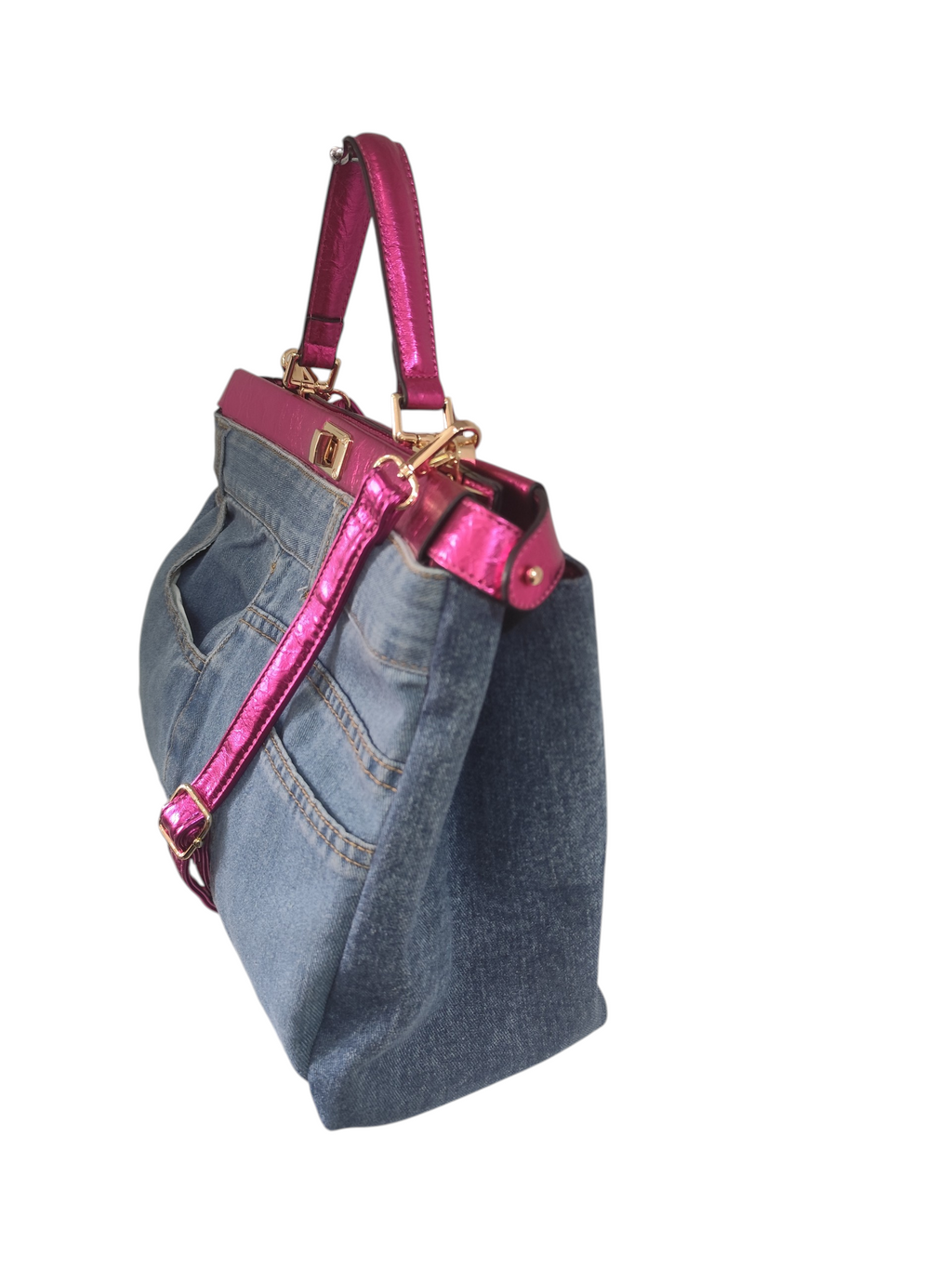 sac jeans et cuir femme