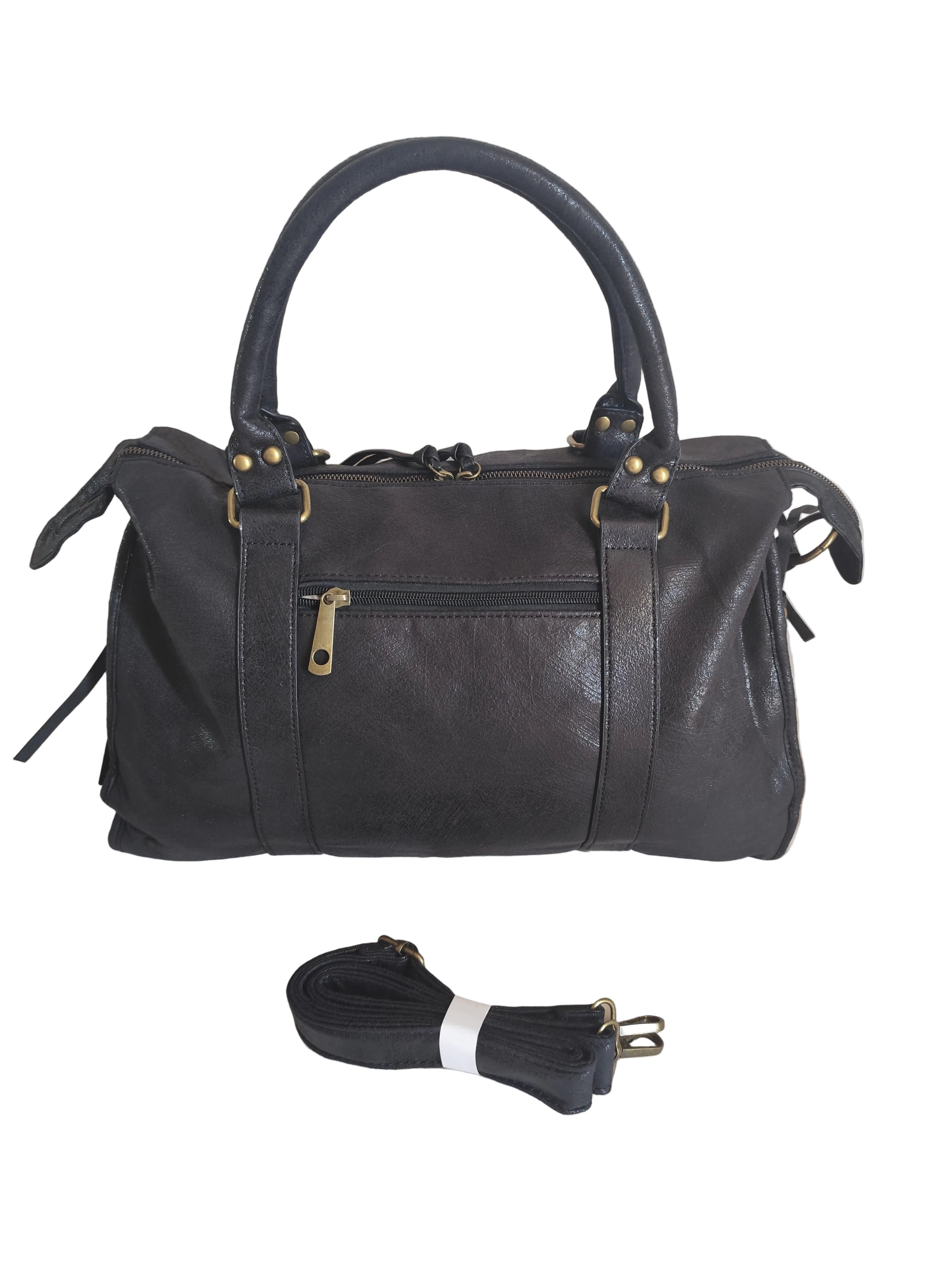 Sac de cours et de week-end Cortina noir avec bandoulière amovible, grande capacité 42 × 30 × 14 cm.