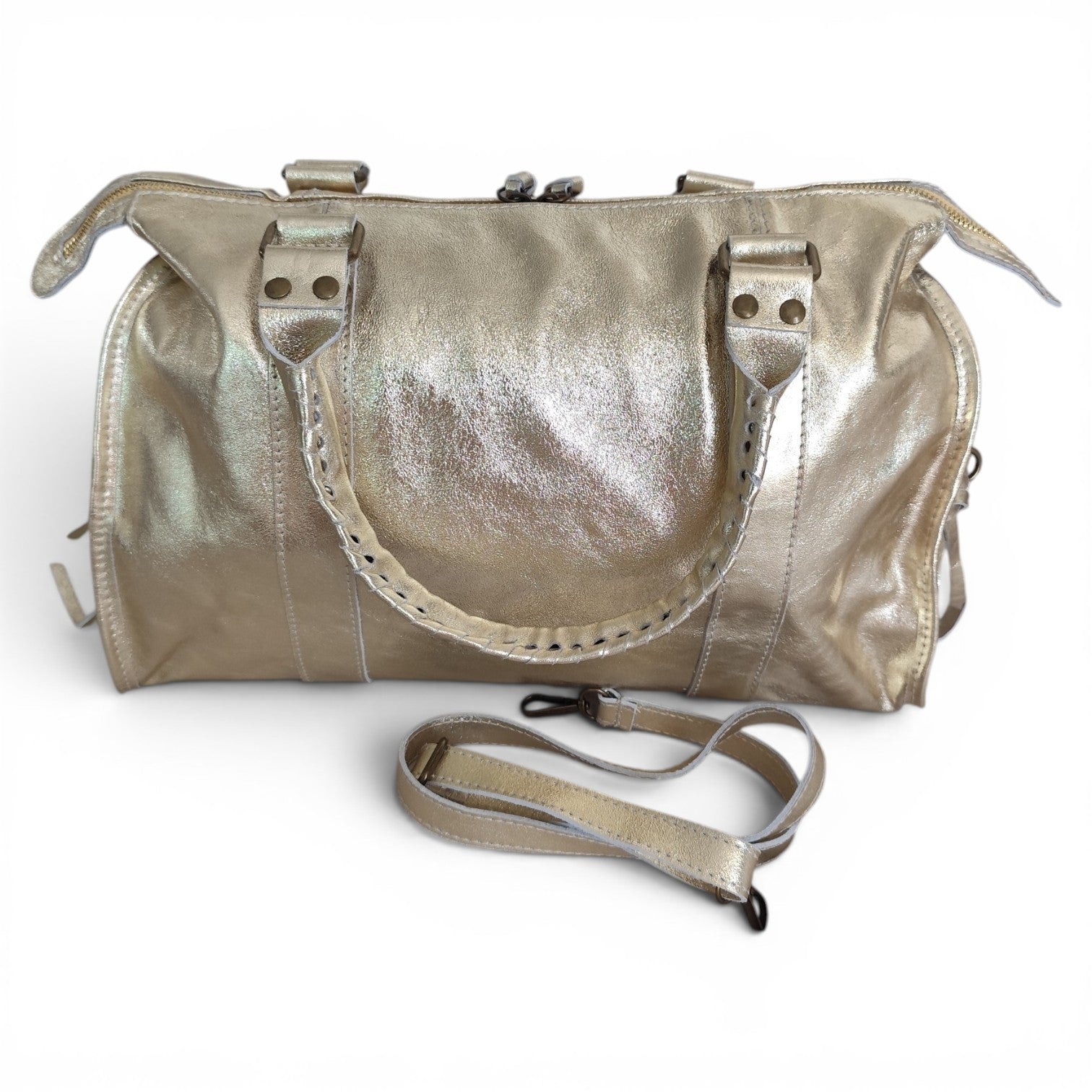 Sac de cours Ravenne en cuir 100 % italien – Grand sac A4 femme avec bandoulière – 44 × 30 × 15 cm