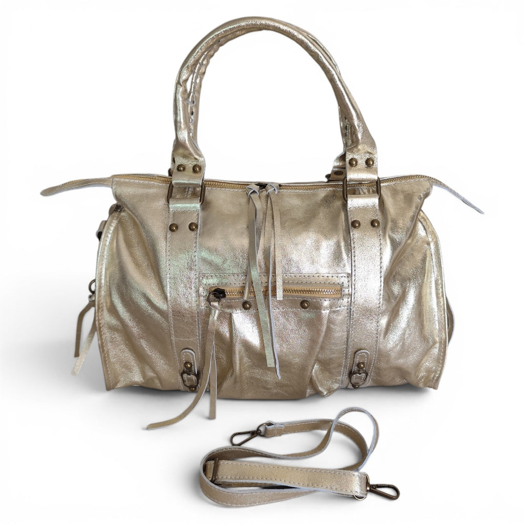 Sac de cours Ravenne en cuir 100 % italien – Grand sac A4 femme avec bandoulière – 44 × 30 × 15 cm