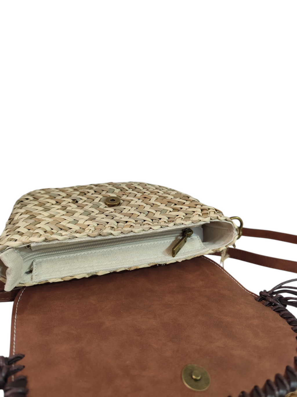 Sac bandoulière paille et cuir MARRAKECH – Sac été femme
