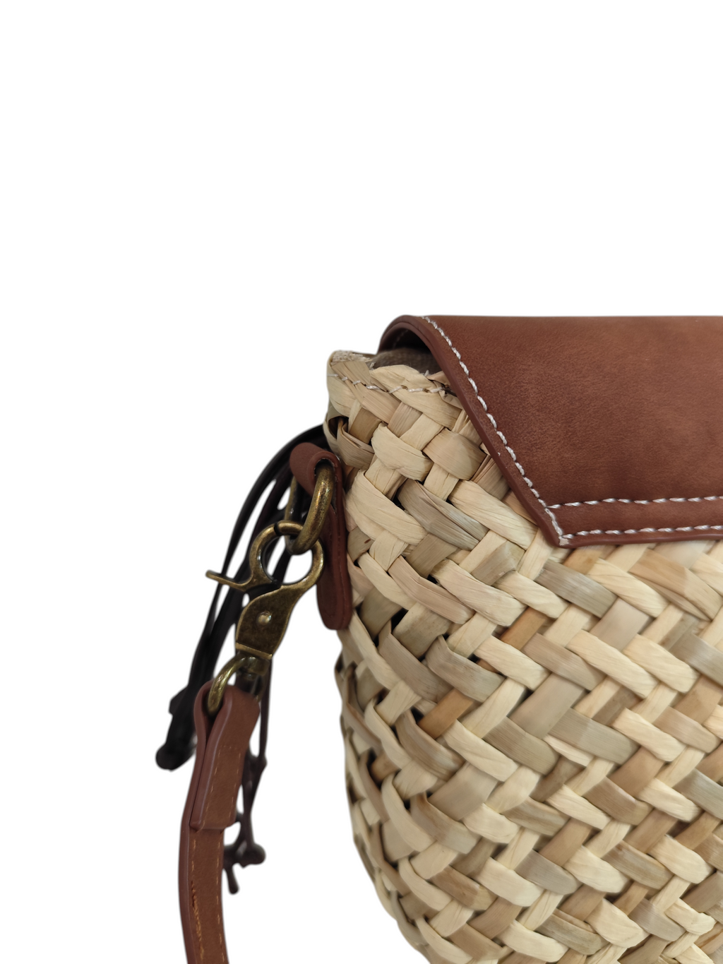Sac bandoulière paille et cuir MARRAKECH – Sac été femme