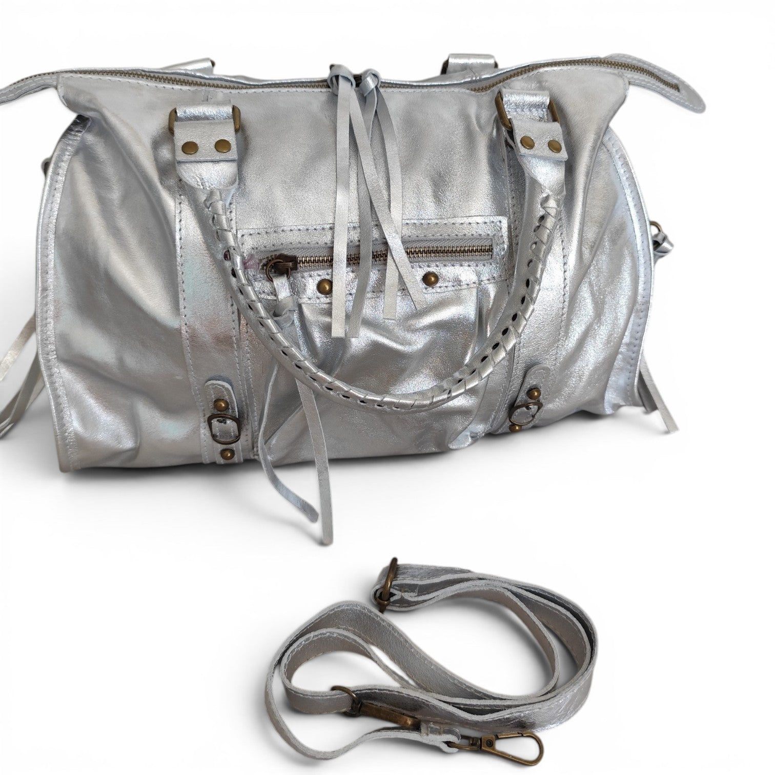 Sac de cours Ravenne en cuir 100 % italien – Grand sac A4 femme avec bandoulière – 44 × 30 × 15 cm