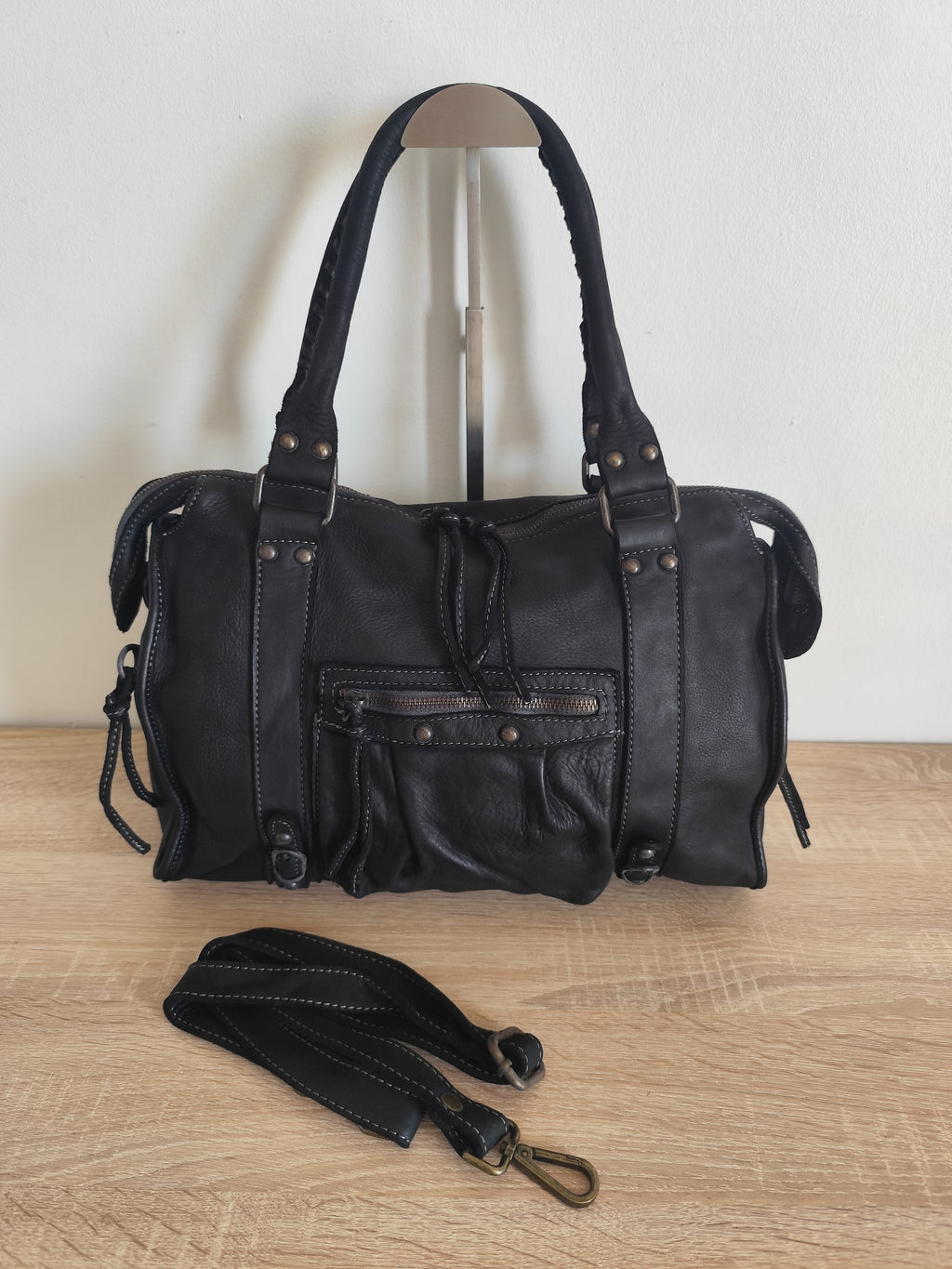 Sac à main femme en cuir vintage camel – Grand sac cabas en cuir véritable – Sac bandoulière rétro – Style bohème chic
