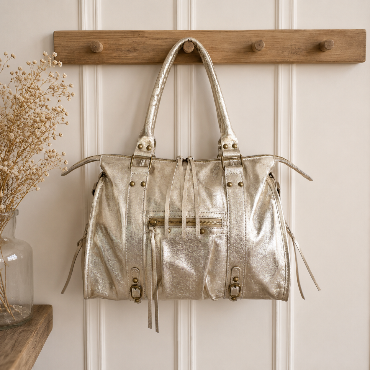Sac de cours Ravenne en cuir 100 % italien – Grand sac A4 femme avec bandoulière – 44 × 30 × 15 cm