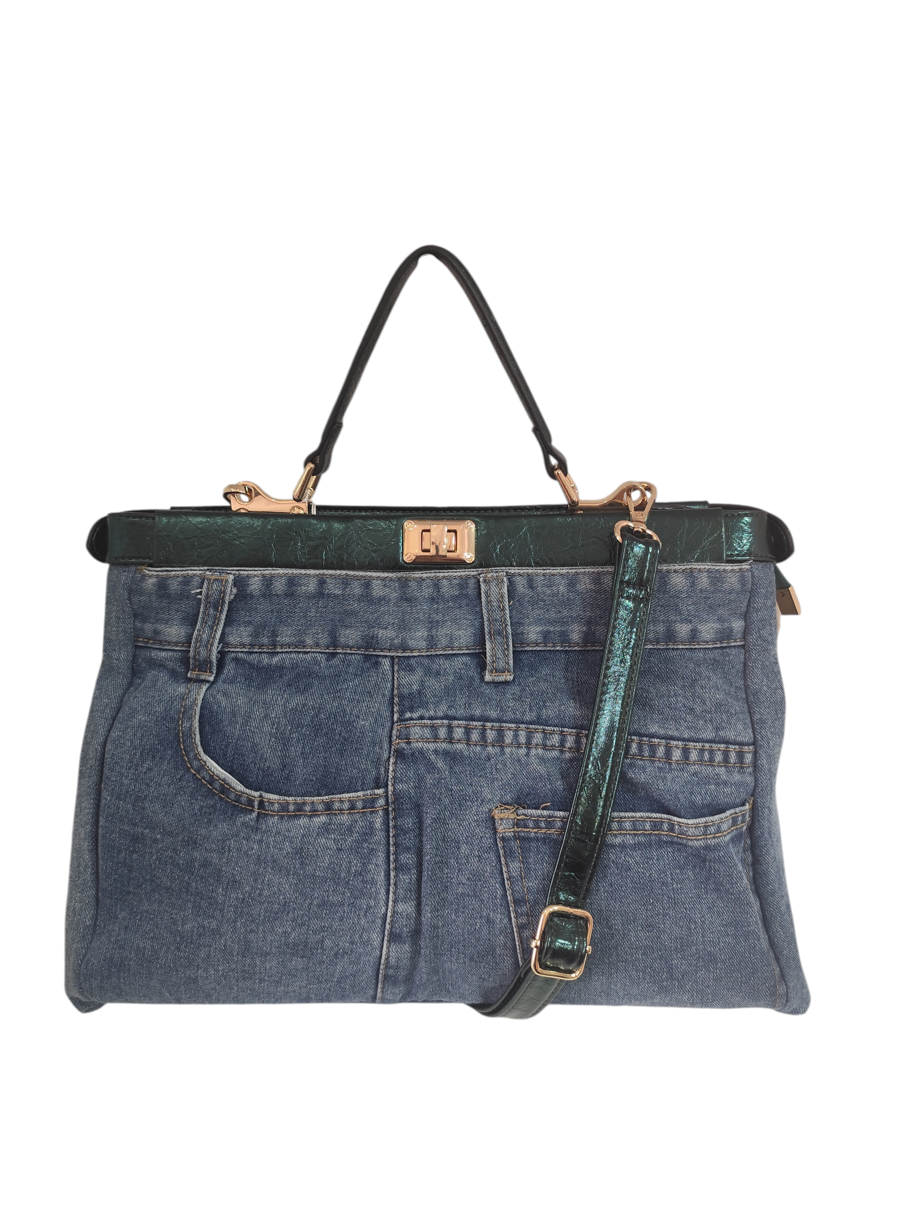 sac jeans et cuir femme