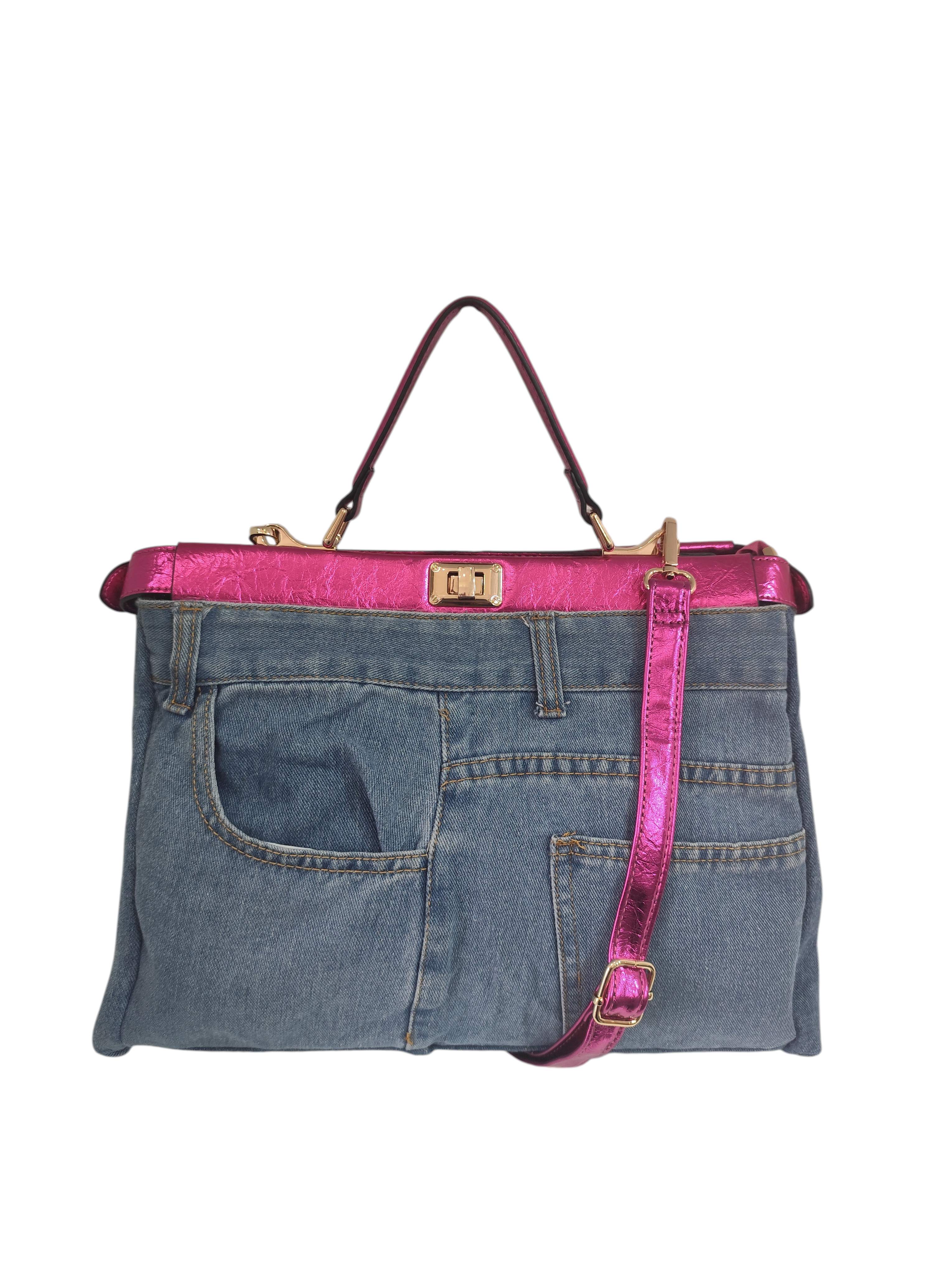 sac jeans et cuir femme