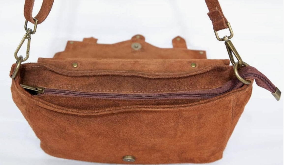 Sac bandoulière cuir femme SIENNE – Sac à main élégant cuir marron