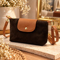 Sac bandoulière METZ femme en cuir daim nubuck marron