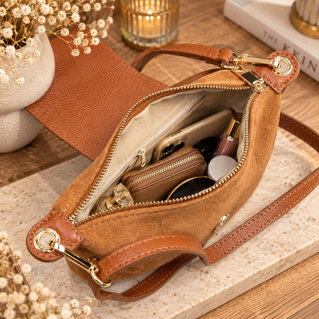 Sac METZ femme en cuir daim nubuck intérieur